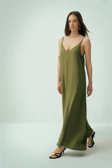 Wear Three Points Khaki Cielo Strap Dress