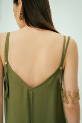 Wear Three Points Khaki Cielo Strap Dress