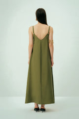 Wear Three Points Khaki Cielo Strap Dress