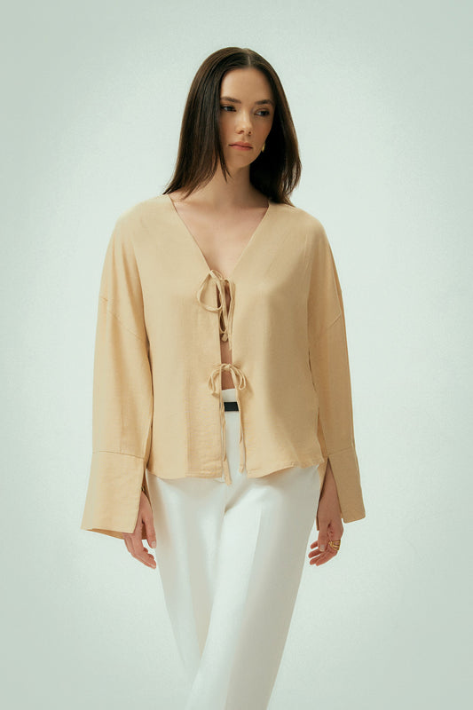 Wear Three Points Ecru Glow Linen Shirt