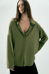 Wear Three Points Khaki Dune Linen Gömlek