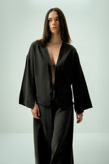 Wear Three Points Black Glow Linen Shirt