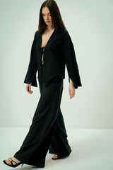 Wear Three Points Black Glow Linen Shirt