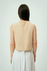 Wear Three Points Ekru Luna Keten Top