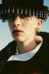 Wayt Dallas Beaded Black Faux Fur Hat