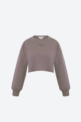 Wear Three Points Kahverengi Jolie Crop Sweatshirt Gömlek
