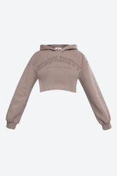 Wear Three Points Kahverengi Simplicity Crop Sweatshirt Gömlek
