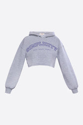 Wear Three Points Grey Simplicity Crop Sweatshirt Gömlek