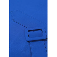 Femponiq Wide Lapel Asymmetric Belted Midi Cotton Dress (Blue)