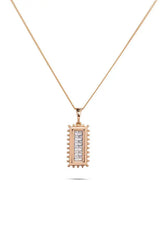 Chaseldor Alberta Zircon Stone Rose Gold Plated Women's Brass Necklace