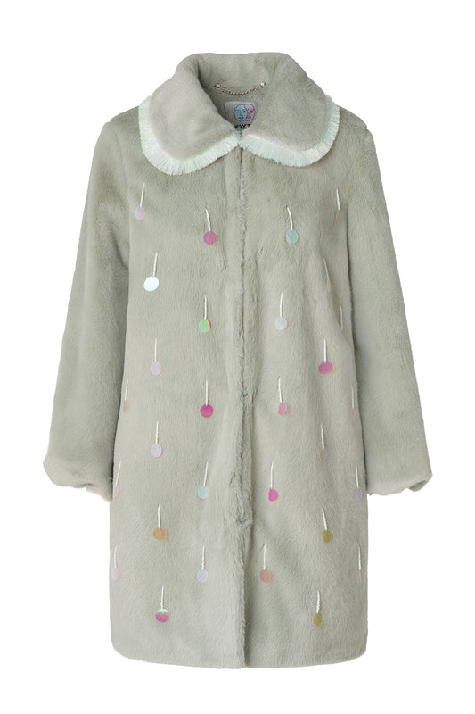 Wayt Aurora Sequined Faux Fur Coat