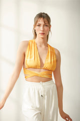 Wear Three Points Orange Hera Tied Bustier