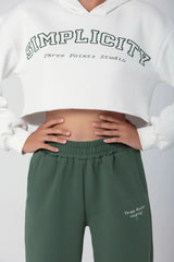 Wear Three Points White Simplicity Crop Sweatshirt