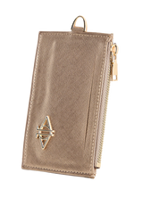 Dellel Deri Bronze Zipper Card Holder