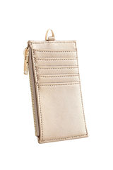 Dellel Deri Bronze Zipper Card Holder