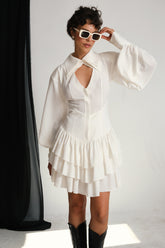 Manshet Camille Dress in Pure White
