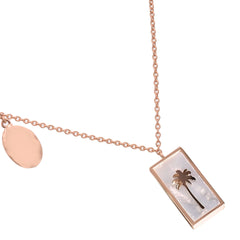 Chaseldor Baguette Palm Mother of Pearl Necklace