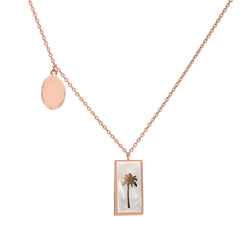 Chaseldor Baguette Palm Mother of Pearl Necklace