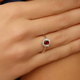 Chaseldor Diamond Mounted Ruby Oval Yüzük