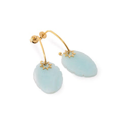 Chaseldor Dora Light Blue Natural Stone Steel Women's Earrings