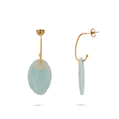 Chaseldor Dora Light Blue Natural Stone Steel Women's Earrings