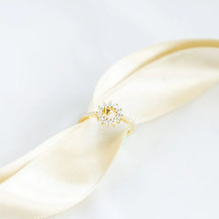 Chaseldor Elegant Heart Gold Ring