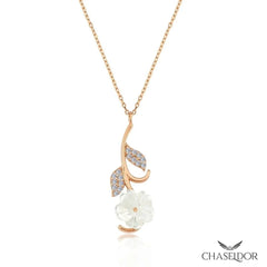 Chaseldor Elegant Magnolia Flower Necklace