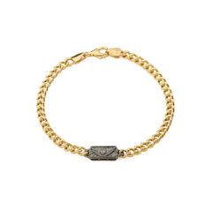Chaseldor Unisex Silver Gold-black Chain Bracelet
