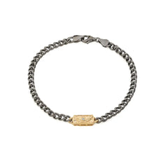 Chaseldor Unisex Silver Black-gold Chain Bracelet