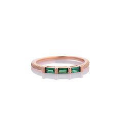 Chaseldor Green Stone Tria Ring