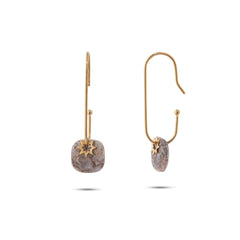 Chaseldor Hoshi Brown Natural Stone Steel Women's Earrings