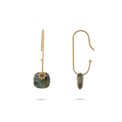 Chaseldor Hoshi Green Natural Stone Steel Women Earrings