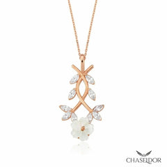 Chaseldor Ivy Magnolia Flower Necklace