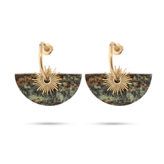 Chaseldor Jiji Gold Colorful Natural Stone Gold Plated Steel Women Earrings