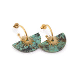 Chaseldor Jiji Altın Yeşil Natural Stone Altın Plated Steel Women Earrings