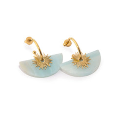 Chaseldor Jiji Light Blue Natural Stone Steel Women Earrings
