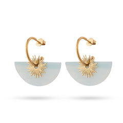 Chaseldor Jiji Light Blue Natural Stone Steel Women Earrings