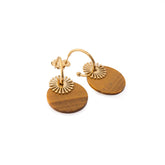 Chaseldor Maki Kahverengi Natural Stone Steel Women Earrings