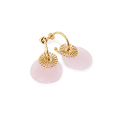Chaseldor Maki Gold Light Pink Natural Stone Gold Plated Steel Women Earrings