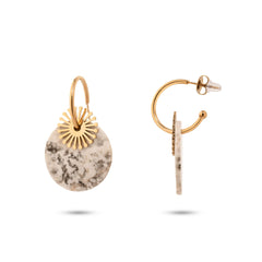 Chaseldor Maki Natural Stone Steel Women's Earrings