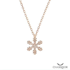 Chaseldor Mini Rosegold Snowflake Necklace
