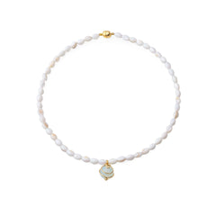 Chaseldor Mokita White Natural Stone Women's Necklace