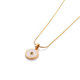 Chaseldor Oval Mother of Pearl Yeşil Stone Necklace