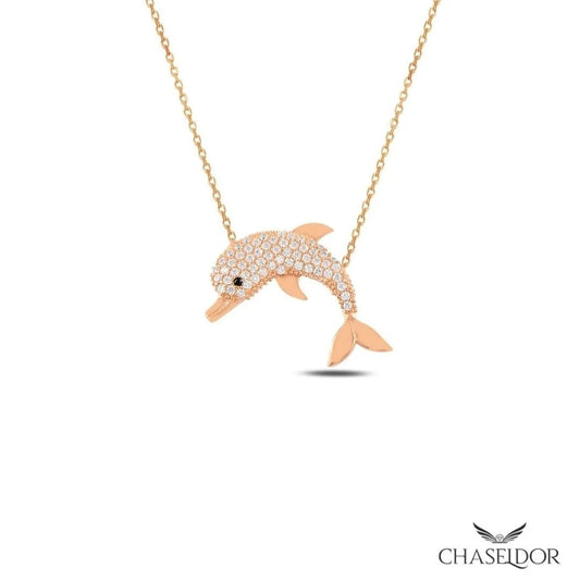 Chaseldor Rosegold Dolphin Necklace