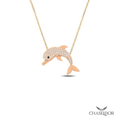 Chaseldor Rosegold Dolphin Necklace