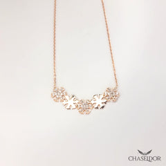 Chaseldor Sequential Snowflake Rosegold Necklace