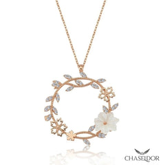 Chaseldor Sparkling Flowers Magnolia Necklace