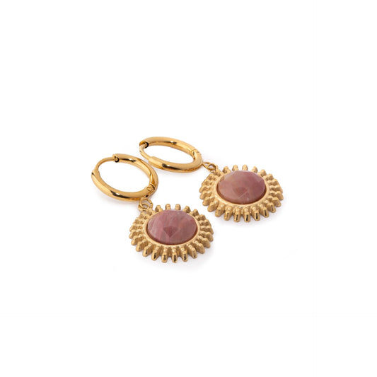 Chaseldor Sun Red Natural Stone Steel Women Earrings