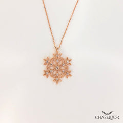 Chaseldor Trend Fashion Snowflake Rose Necklace