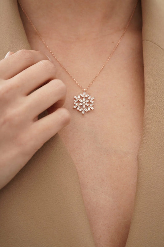 Chaseldor Trend Snowflake Rosegold Necklace